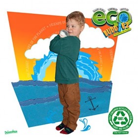 EcoBuddiez - Requin Grand Blanc de Deluxebase. Petite Peluche Douce de 31cm Faite de Bouteilles en Plastique Recyclées. Cadea