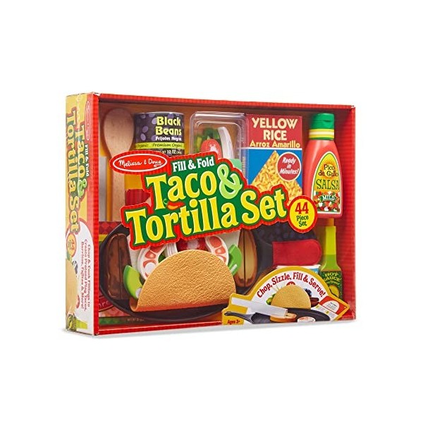 Melissa & Doug | Ensemble de Tacos et Tortillas | Jouet en bois |Pretend Play