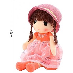 45CM Poupée de Chiffon Fille Mignonne Jouet en Peluche Bébé Douce Doudou Poupée Ornement Maison Mini-Princesse Chapeau de Nai