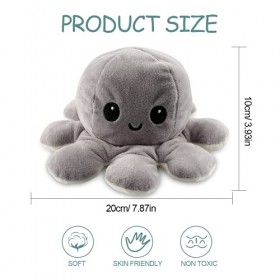 Poulpe Peluche Reversible, Peluche Humeur Reversible, Jouets en Peluche De Poulpe RéVersibles Mignons, Poupée danimaux en Pe