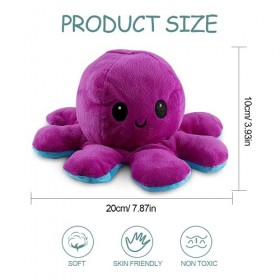 Poulpe Peluche Reversible, Peluche Humeur Reversible, Jouets en Peluche De Poulpe RéVersibles Mignons, Poupée danimaux en Pe