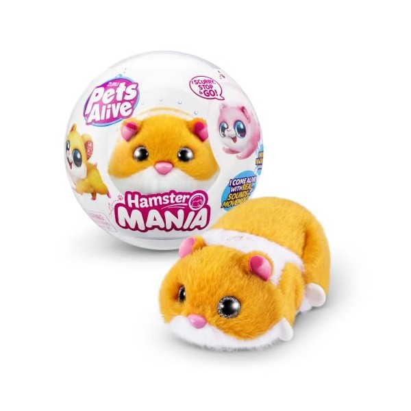 Pets Alive Hamster Mania by ZURU, Purple Hamster, Pet Nurture, Peluche, Real Alive, 20+ Sons interactifs, Animal électronique