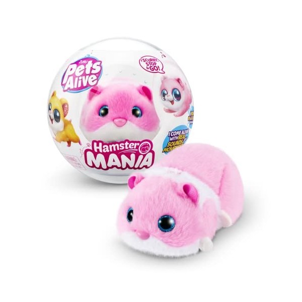 Pets Alive Hamster Mania by ZURU, Purple Hamster, Pet Nurture, Peluche, Real Alive, 20+ Sons interactifs, Animal électronique