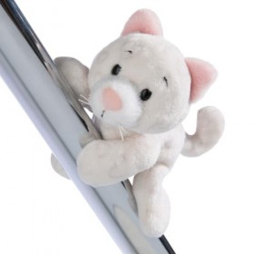 NICI- Chat Love MagNICI Mignon 12 cm Blanc-Peluche Durable avec Aimant-Animal magnétique pour réfrigérateur, Tableau Noir, él