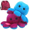 KPRICE® Pieuvre Peluche Réversible 20cm - Poulpe Peluche Mignonne - Octopus Poulpy Emotion - Bi Color - Poulpie Poulpi - Doud