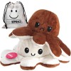 KPRICE® Pieuvre Peluche Réversible 20cm - Poulpe Peluche Mignonne - Octopus Poulpy Emotion - Bi Color - Poulpie Poulpi - Doud