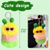 Porte-Clés Chenille en Peluche, Caterpillar Key Chain Plush, Voiture En Peluche Porte-Clés pour Femmes Enfants Chaîne de Clé 