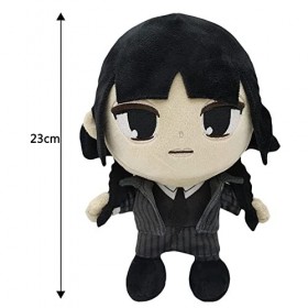 Ropniik Wednesday Peluche,Wednesdaypoupée en Peluche Douce Et Cousue,23 Cm Peluche Wednesdaypeluche Douce Et Mignonne,Cadeau 