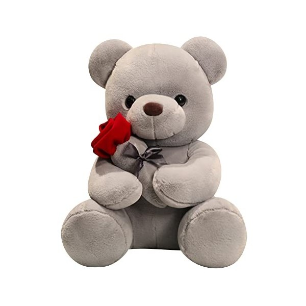 Ours en Peluche avec Rose, Ours en Peluche en Peluche, Ours en Peluche en Peluche - Ours en Peluche en Peluche - Cadeau en Pe