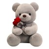 Ours en Peluche avec Rose, Ours en Peluche en Peluche, Ours en Peluche en Peluche - Ours en Peluche en Peluche - Cadeau en Pe