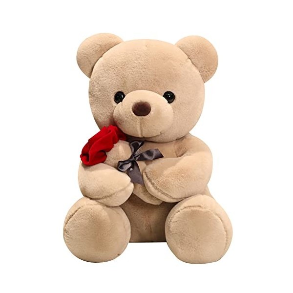 Ours en Peluche avec Rose, Ours en Peluche en Peluche, Ours en Peluche en Peluche - Ours en Peluche en Peluche - Cadeau en Pe