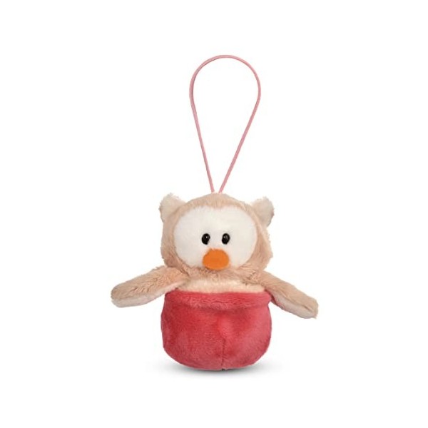 NICI réversible Hibou Oscar dans Le nid 12 cm Rose avec Boucle Douce, Mignonne Peluche à câliner, pour Jouer, pour Enfants et