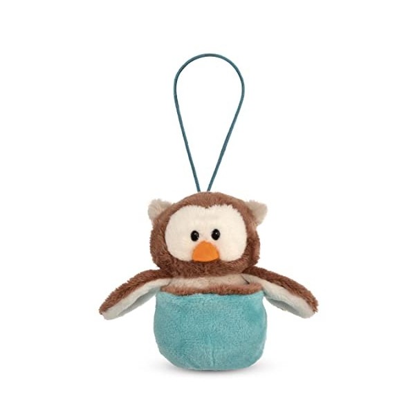 NICI réversible Hibou Oscar dans Le nid 12&nbsp;cm Rose avec Boucle Douce, Mignonne Peluche à câliner, pour Jouer, pour Enfants et