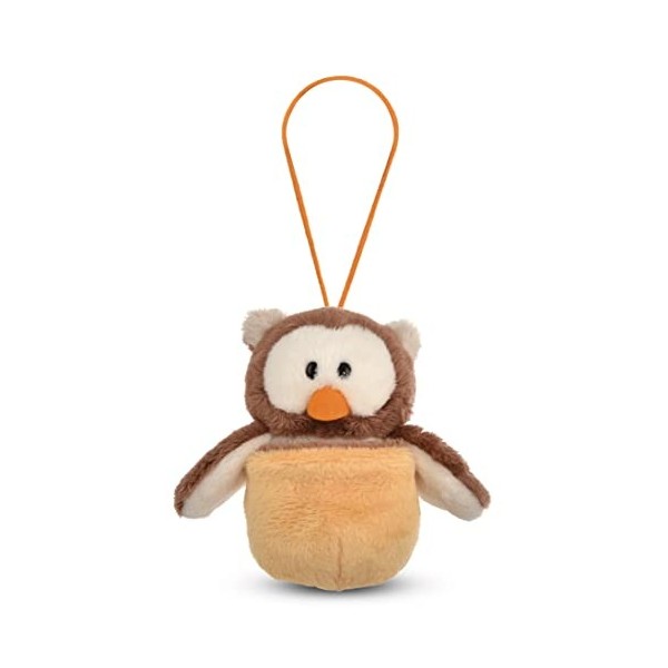 NICI réversible Hibou Oscar dans Le nid 12&nbsp;cm Rose avec Boucle Douce, Mignonne Peluche à câliner, pour Jouer, pour Enfants et