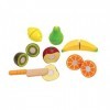 Hape Fresh Fruit Kitchen Playset , Award-Winning Wooden Pretend Play Food Set for Kids, Velcro Fruit Slices and Play Knife fo