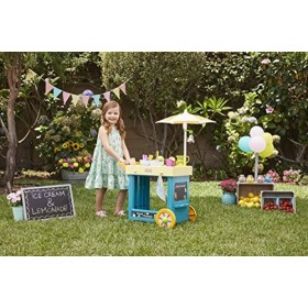 Little Tikes Stand de Limonade et de Crème Glacée 2 en 1 - Ensemble de Jeu Interactif pour Enfants - Avec 25 Accessoires et T