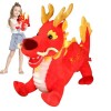 Dragon chinois peluche, poupée mascotte peluche dragon chinois lannée 2024, mascotte en peluche dragon du Nouvel An chinois,