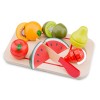 New Classic Toys Ensemble bois pour la coupe Jeu d’Imitation Éducative pour Enfants, 10579, Multicolore, Fruit Board