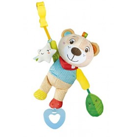 Clementoni Osito actividades Go Ourson Peluche Clip pour Poussette, hochets 0 Mois, déveil éducatif, bébé Jouet, Jeu Premier