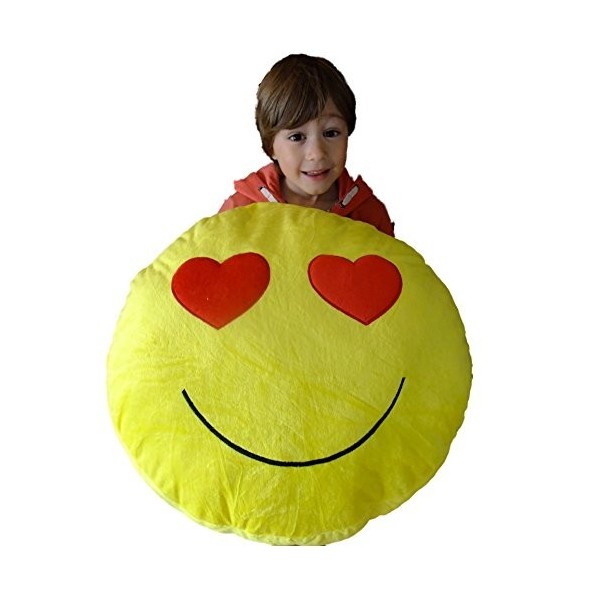 Enorme géant Massive Grand Emoticon Coussin Smile Kiss Anger lol 50cm Yeux de coeur 