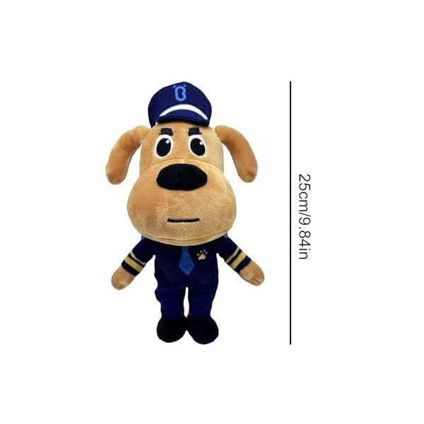 Shérif Labrador Jouet en peluche – Chien mignon en peluche de 24,9 cm, poupée en peluche de shérif de dessin animé, figurine 