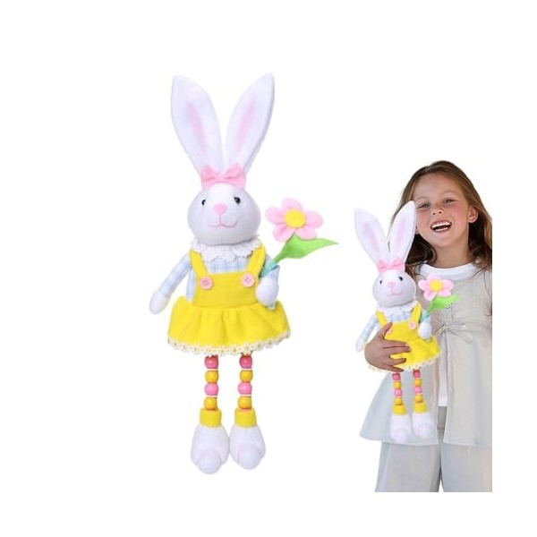 Moxeupon Lapin en Peluche, Peluche Lapin | Lapin en Peluche | Créer Une Ambiance de Pâques Lapin en Peluche à câliner Doux et