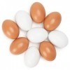 HAKACC Easter Eggs Wooden Fake Eggs 9 Pieces 2 Colors