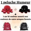 KPRICE® Pieuvre Peluche Réversible 20cm - Poulpe Peluche Mignonne - Octopus Poulpy Emotion - Bi Color - Poulpie Poulpi - Doud