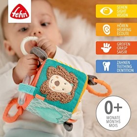 Fehn Cube déveil Funky Friends - Jouet de Développement Moteur à Accrocher pour bébé à suspendre dans la poussette, le lit o