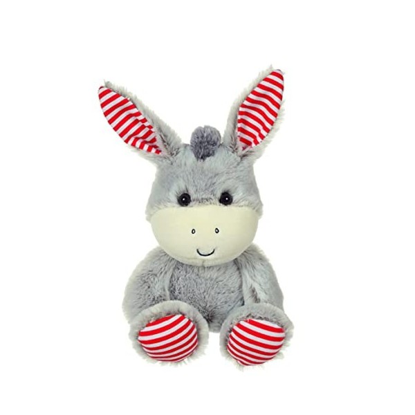 GIPSY Toys - Peluche Les Marinières 15 cm âne Gris Rayures Rouges - Peluche pour Enfant - - Gris, Rayures rouges071599