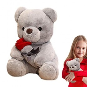 Stalf Ours en peluche Rose étreinte Poupée en peluche Fait à la main Rose artificielle, table Cadeaux pour femmes, Saint Vale