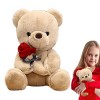 Stalf Ours en peluche Rose étreinte Poupée en peluche Fait à la main Rose artificielle, table Cadeaux pour femmes, Saint Vale