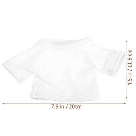 VILLCASE T-Shirt De Base Blanc 2 Pièces Chemises Dours T-Shirt Classique en Peluche Vêtements Dours en Peluche Vêtements De P