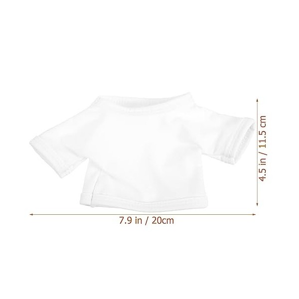 VILLCASE T-Shirt De Base Blanc 2 Pièces Chemises Dours T-Shirt Classique en Peluche Vêtements Dours en Peluche Vêtements De P