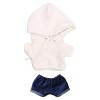 niannyyhouse Sweat à capuche bleu foncé Jeans en peluche 15 cm Blanc 