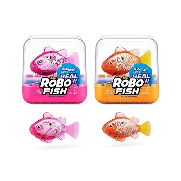 Robo Fish Series 3 Poisson Nageur robotique Rose et Orange 