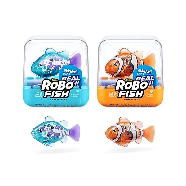 Robo Fish Series 3 Poisson Nageur robotique Rose et Orange 