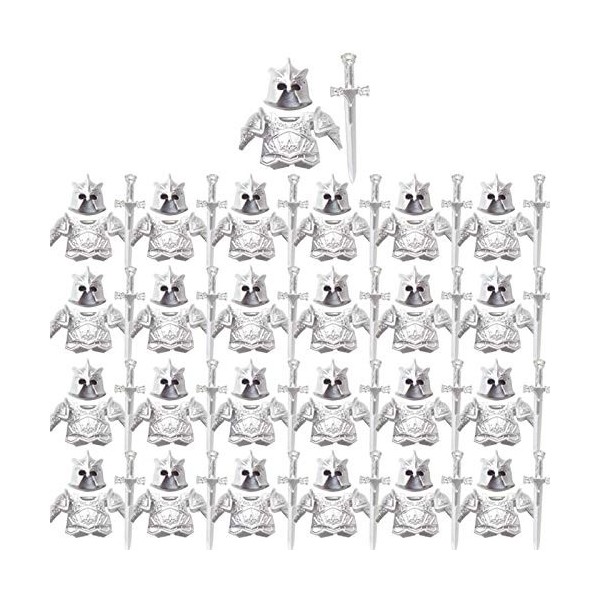 LoKauf Lot de 75 casques, gilet de chevalier et armes personnalisées pour mini figurines SWAT Team Police compatible avec Leg