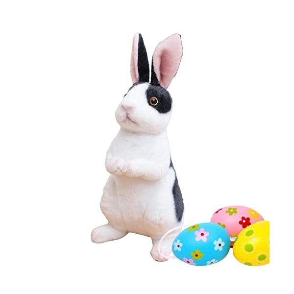 Huaxingda Peluche Lapin de Pâques | Jouets de Lapin Mignon de Simulation Assis et Debout,Pâques Mignon Simulation Lapin Petit