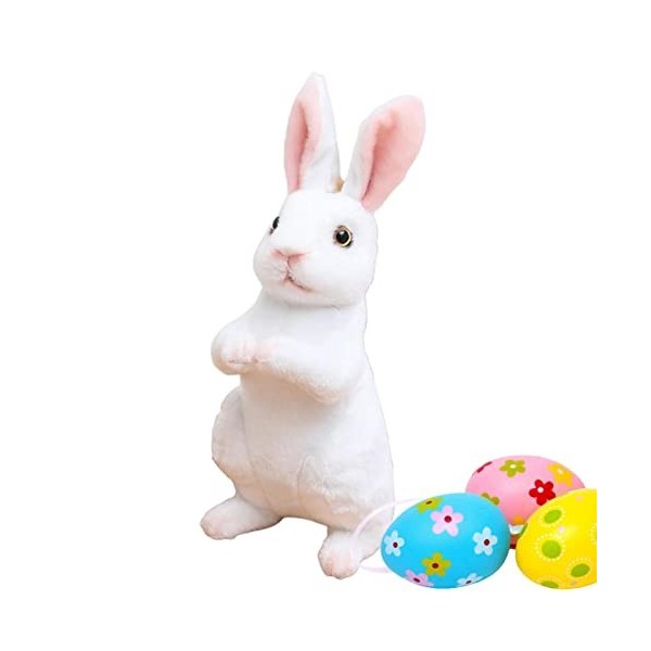 Huaxingda Peluche Lapin de Pâques | Jouets de Lapin Mignon de Simulation Assis et Debout,Pâques Mignon Simulation Lapin Petit