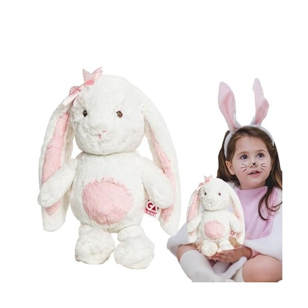 Maodom Animal en Peluche de Lapin, Peluche de Lapin en Peluche | Animaux en Peluche Lapin de Pâques | Oreiller en Peluche à L