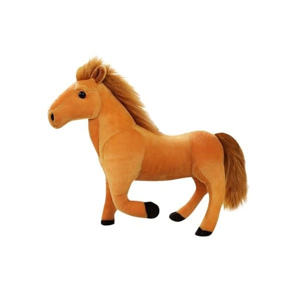 Jouet en peluche cheval, animaux en peluche avec yeux 3D, jouet cheval en peluche avec queue de cheval moelleuse, cadeaux cré