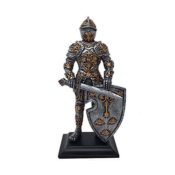 Chevalier inconnu avec épée et bouclier de lys – Chevalier Figurine médiévale