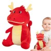 NEECS Mascotte de Dragon de la Fête du Printemps,Poupée Dragon Chinois en Peluche Courte 2024 | Jouet de Dessin animé Dragon 