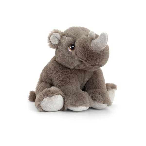 Keel Toys- KEELECO-Peluche Rhinoceros 18cm-SE6567, SE6567, Gris