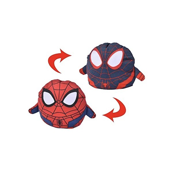 Disney - Spiderman, Spidey & Miles, réversible, 8cm, Peluche, à partir de 0 Mois