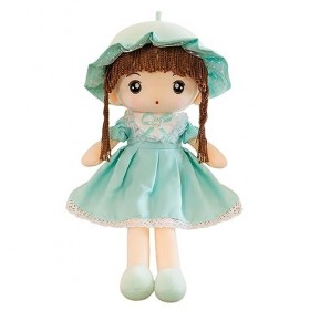 Katutude Poupée de Chiffon Fille, Bébé Poupée en Peluche Mignon Poupée de Chiffon Fille avec Chapeau Et Jupe Peluche Poupée T