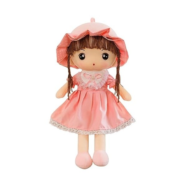Katutude Poupée de Chiffon Fille, Bébé Poupée en Peluche Mignon Poupée de Chiffon Fille avec Chapeau Et Jupe Peluche Poupée T