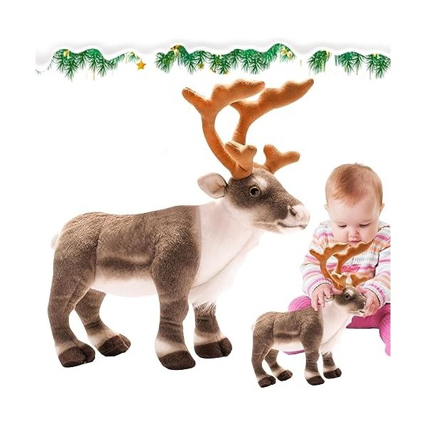 Honhoha Peluche D'élan De Noël, Peluche D'ornements De Noël en Forme De Renne - Animal en Peluche D'élan De 11,8 Pouces | Jouet De Cerf De Noël Honhoha Peluche D'élan De Noël, Peluche D'ornements De Noël en Forme De Renne - Animal en Peluche D'élan De 11,8 Pouces | Jouet De Cerf De Noël