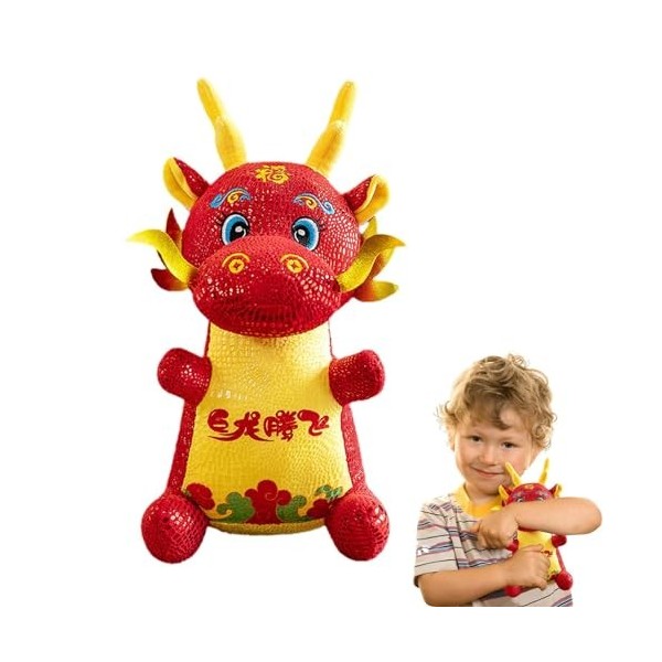 Dragon Plushie,Dragon en peluche,Ornement de mascotte mignonne de poupée de dragon doux | Souvenir de bénédiction du nouvel a